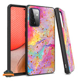 For Apple iPhone 15 Plus (6.7") Marble Fashion Stylish Flake Glitter Bling Hybrid Glossy TPU Rubber Hard PC Protection Marble Colorful Rainbow Phone Case Cover