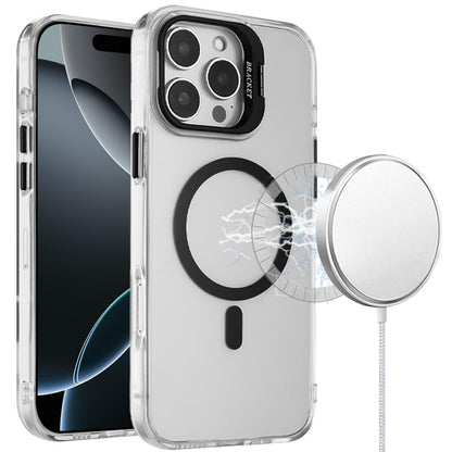 For Apple iPhone 14 /13 Transparent Hybrid Magnetic Circle with Camera Lens Kickstand, Shockproof Slim TPU PC Case Cover