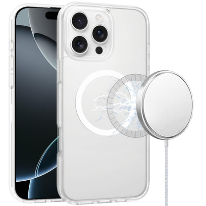 For Apple iPhone 16 Pro 3in1 Two Tone Magnetic Hybrid Drop Proof Shockproof Protection Durable Design Secure Grip Multi Layer Design Case Cover Dark Blue Two Tone