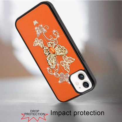 For Apple iPhone 11 Diamonds 3D Fashion Bling Sparkly Glitter Ornaments Engraving Hybrid with Ring Stand Case Cover