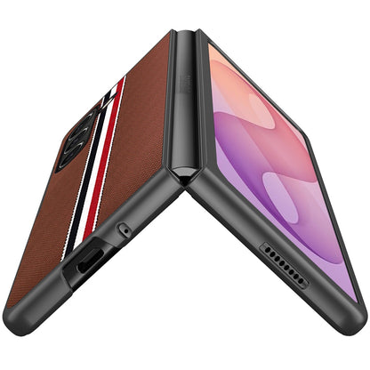 Phone Case for Samsung Galaxy Z Fold 8 Ultra Velvet Fabric Vegan PU Leather Slim Fit Hybrid Protective Shell Shockproof Design Cover Brown