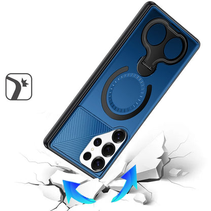 For Samsung Galaxy S26 Ultra Hybrid with Invisible 2 Hole Ring Stand Magnetic back Car Mount Friendly Protector Case Cover