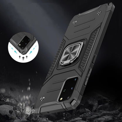 For Samsung Galaxy S20+ / S20 Plus Armor Hybrid Magnetic Stand with Ring Holder Kickstand Shockproof Heavy-Duty Durable Rugged TPU Dual Layer Case Cover