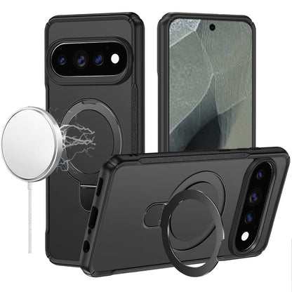 Phone Case for Google Pixel 11 Pro XL Magnetic Ring Stand Matte Finish Shockproof Grip Slim Armor Heavy Duty TPU Protective Hybrid Cover