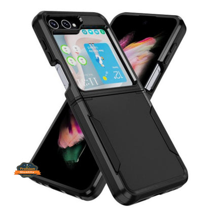 Phone Case Cover for Motorola Razr 2025 /2024 Hybrid Shockproof Rugged Heavy-Duty Dual Layer Rubber TPU+ PC Military-Grade Defender Cover Black