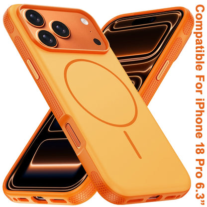 Phone Case for Apple iPhone 18 Pro Super Magnetic Matte Hybrid Shockproof Thick Protective Durable Grip Anti Scratch Premium Edge Slim Fit Cover Orange