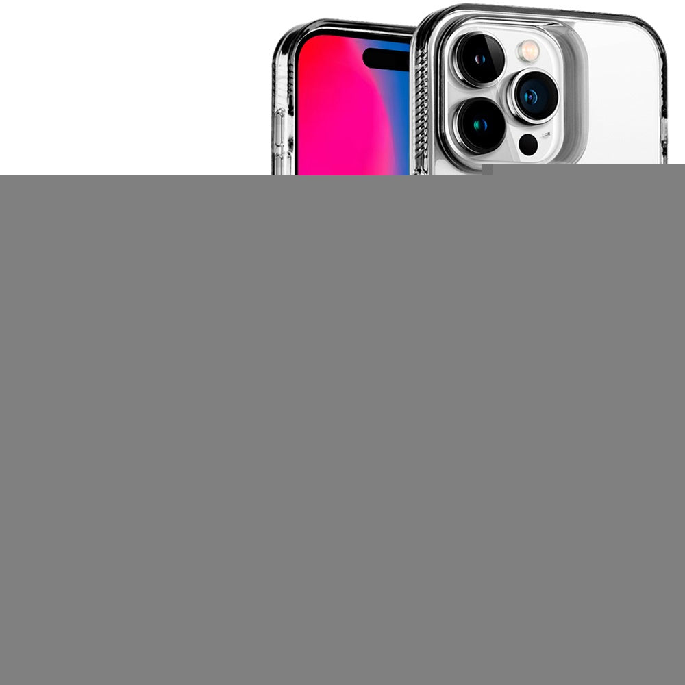 For Apple iPhone 16 Pro MagSafe Compatible Integrated Technology Clean Transparent Hybrid Armor TPU Frame Case Cover Black