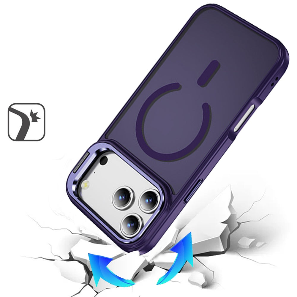 Phone Case for Apple iPhone 18 Pro Max Metallic Magnetic Camera Stand Shockproof Hybrid Grip Camera Lens Protection Kickstand Rugged Durable Armor Cover