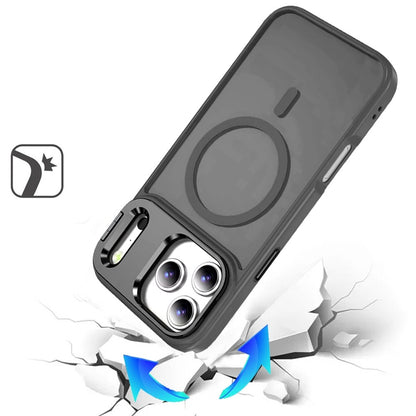 Phone Case for Apple iPhone 18 Pro Metallic Magnetic Camera Stand Shockproof Hybrid Grip Camera Lens Protection Kickstand Rugged Durable Armor Cover