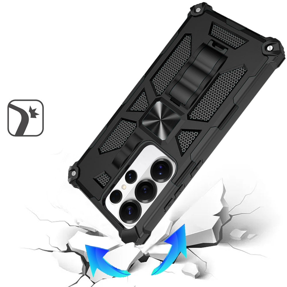 For Samsung Galaxy S26 Ultra Hybrid Shockproof [Military Grade] Rugged Protective with Magnetic Car Mount & Invisible Stand Case Cover