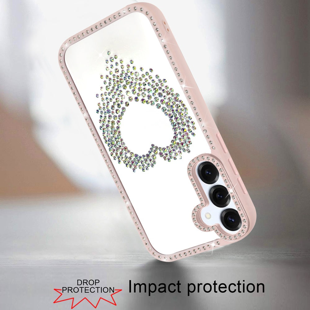 For Samsung Galaxy S25 FE, S25 Fan Edition Angel Hearts Glitter Shimmer Diamond Edge Hybrid Drop Protection Shockproof Design Case Cover