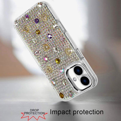 Chrome Fashion Hybrid Bling Diamond Heart Rhinestone Decorative Stones Sparkling Embellished Design