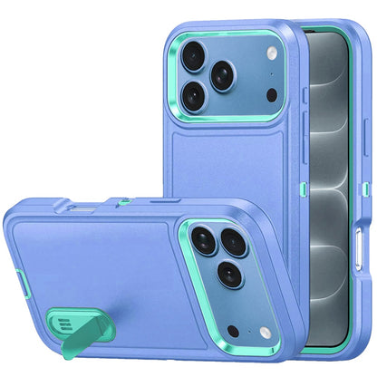 Phone Case for Apple iPhone 18 Pro/ iPhone 17 Pro 3in1 Tough Rugged Kickstand Shockproof Armor Grip Heavy Duty Drop Resistant Protective Hybrid Cover Blue