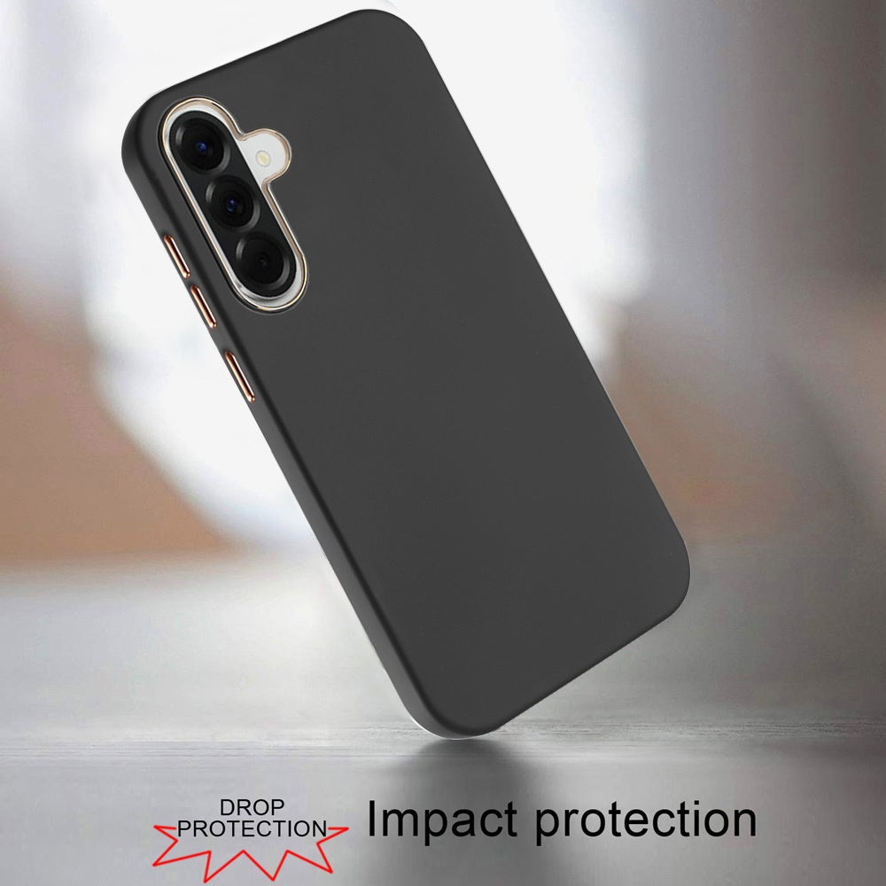 Phone Case for Samsung Galaxy A57 Hybrid Silicone TPU Rubber Chromed Edge TPU Bumper Reinforced Corners Shock Absorbing Protection Cover