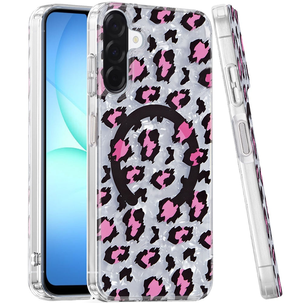 Phone Case for Samsung Galaxy A17 5G Shockproof Dual Layer TPU IMD Print Rugged Anti-Slip Grip Drop Protection Scratch Resistant Slim Fit Glossy Floral Heart Aesthetic Cover