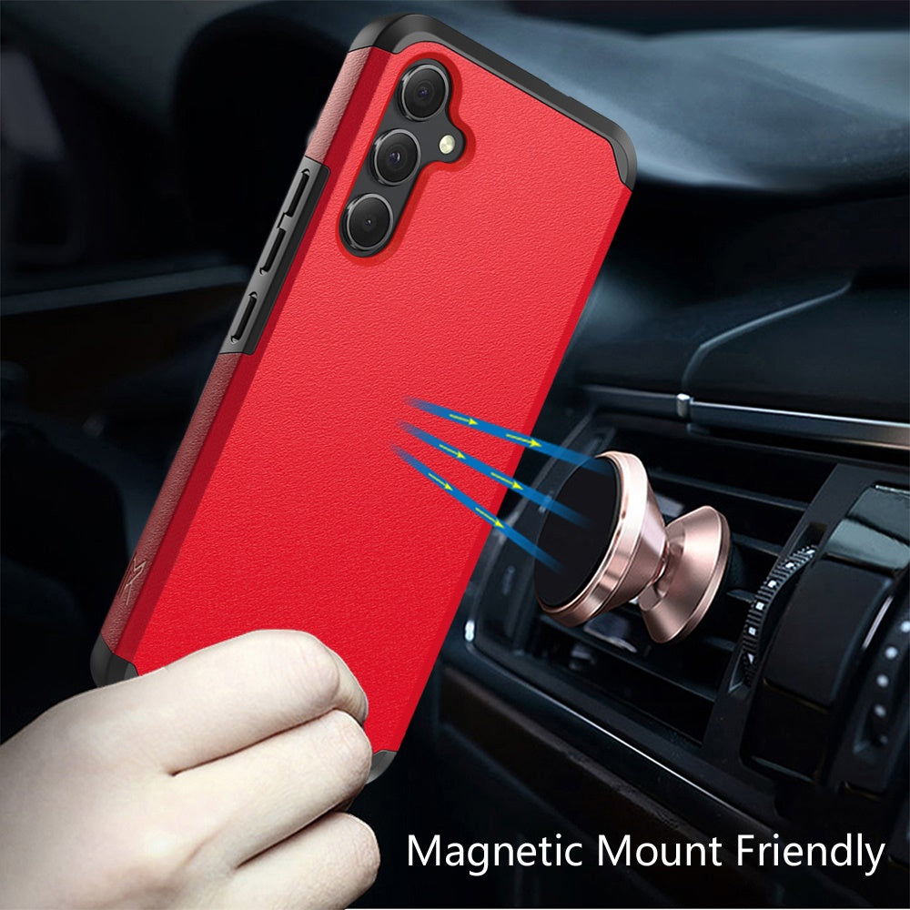 Phone Case for Samsung Galaxy A56 / A36 Slim Tough Hybrid Shockproof Heavy Duty Durable Armor Dual Layer Drop Resistant Impact with Screen Protector Cover Red