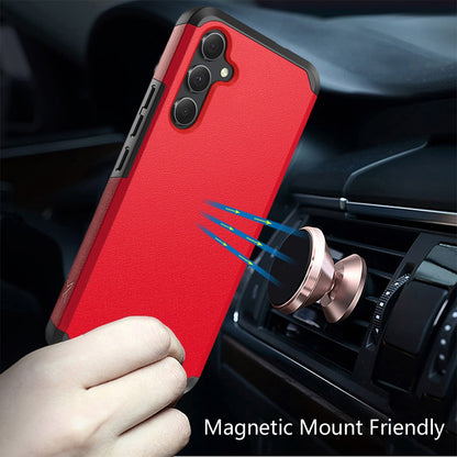 Phone Case for Samsung Galaxy A56 / A36 Slim Tough Hybrid Shockproof Heavy Duty Durable Armor Dual Layer Drop Resistant Impact with Screen Protector Cover Red