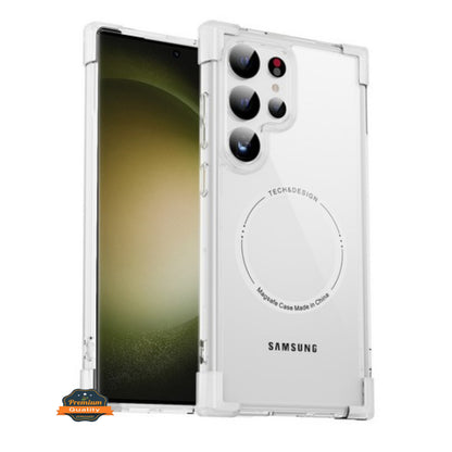 For Samsung Galaxy S25 Ultra Slim Fit Hybrid Case Clear Corner Bumper MagSafe Compatible, Hard TPU Rubber Shockproof Case Cover