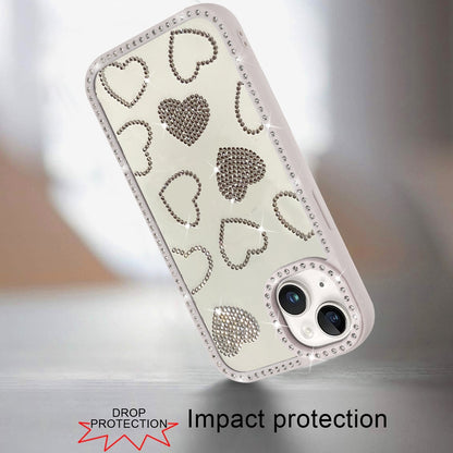 For Samsung Galaxy S26 Spread Love Glitter Shimmer Bling Diamond Edge Hybrid Drop Protection Shockproof Design Case Cover