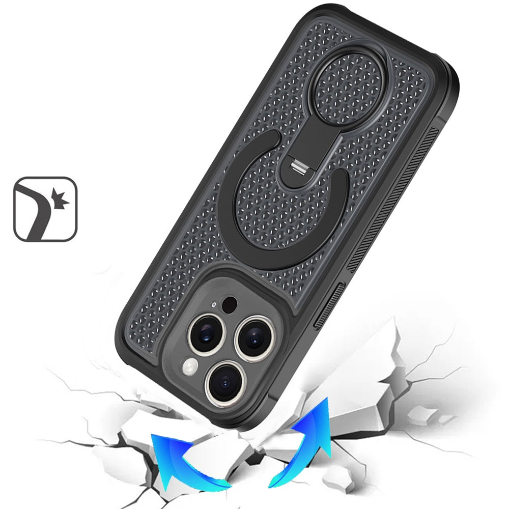 Phone Case for Apple iPhone 13 Pro Max Magnetic Honeycomb Hybrid Rugged Armor Ring Kickstand Dual Layer Shock Absorbing Hard PC Soft TPU Cover