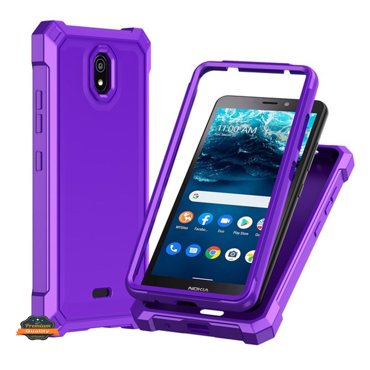 For Samsung Galaxy Xcover 7 Pro, Samsung Galaxy Xcover 6, Samsung Galaxy Xcover 6 Pro Full-Body Dual Layer Hybrid Case Slim, Drop-Proof TPU Hard PC, Durable Corner Front Bumper Protector Case Cover Purple