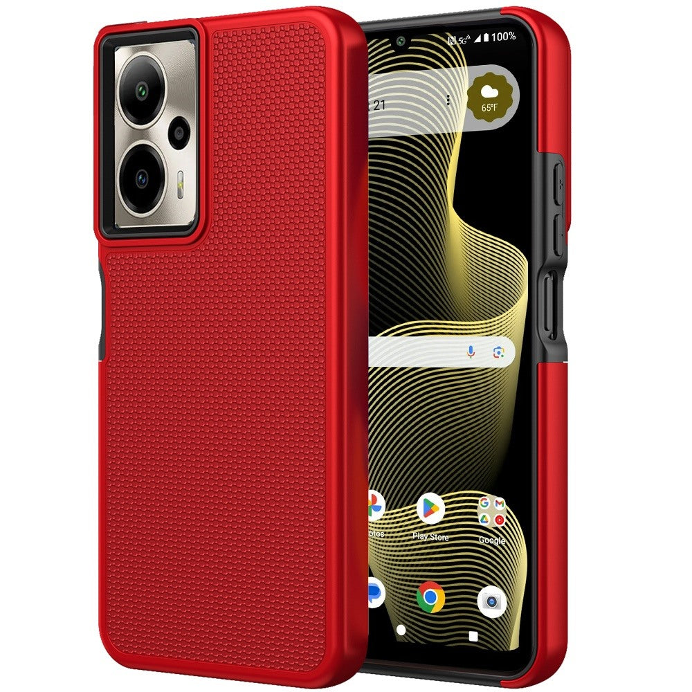 For AT&T Motivate Pro 5G Dual Layer Heavy-Duty Hybrid Rugged Case Rugged Texturized TPU & PC Shockproof Silicone Military Grade Case Cover