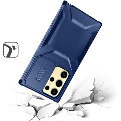 For Samsung Galaxy S22 Slim Fit Shockproof Hybrid with Slide Camera Window Covering, Rugged Tpu Silicone Hard PC Bumper Case Cover