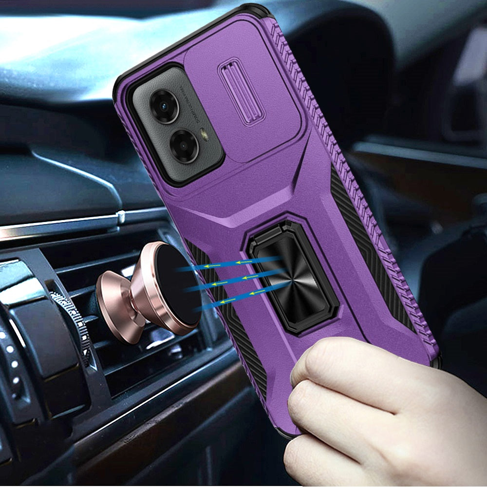 For Apple iPhone XR Case, Camera Cover with Magnetic Rotation Ring Stand, Military Grade Hybrid Hard TPU Shockproof Case Cover