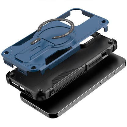 Phone Case for Apple iPhone 13 Pro Max Magnetic Kickstand Rugged Shockproof Armor Grip Anti Slip Heavy Duty Protective Matte Stand Hybrid Cover Blue