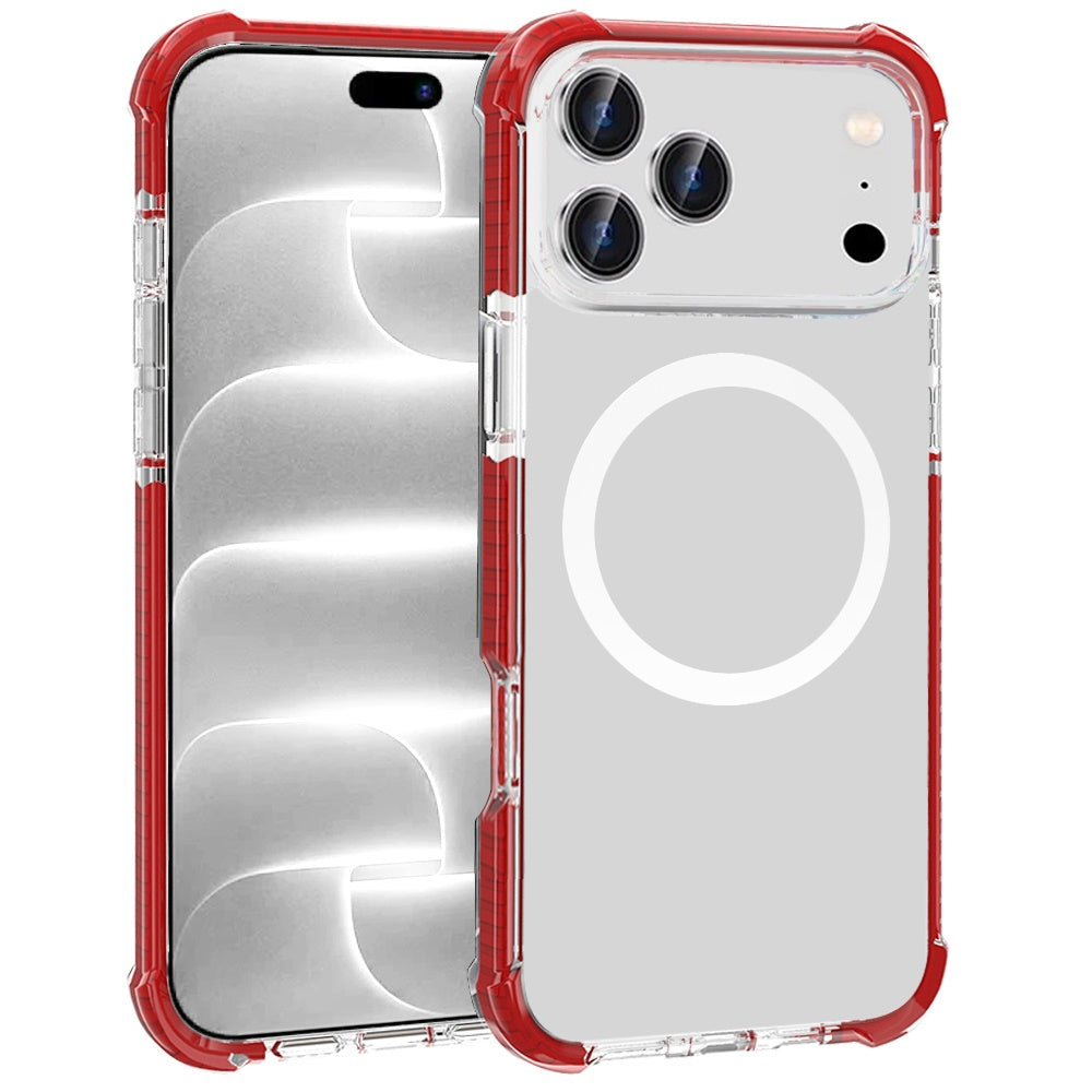 Phone Case for Apple iPhone 18 Pro/ 17 Pro Acrylic Magnetic Circle Transparent Shockproof Frame Hybrid 2.5mm Tough Clear Drop Protection Slim Durable Cover
