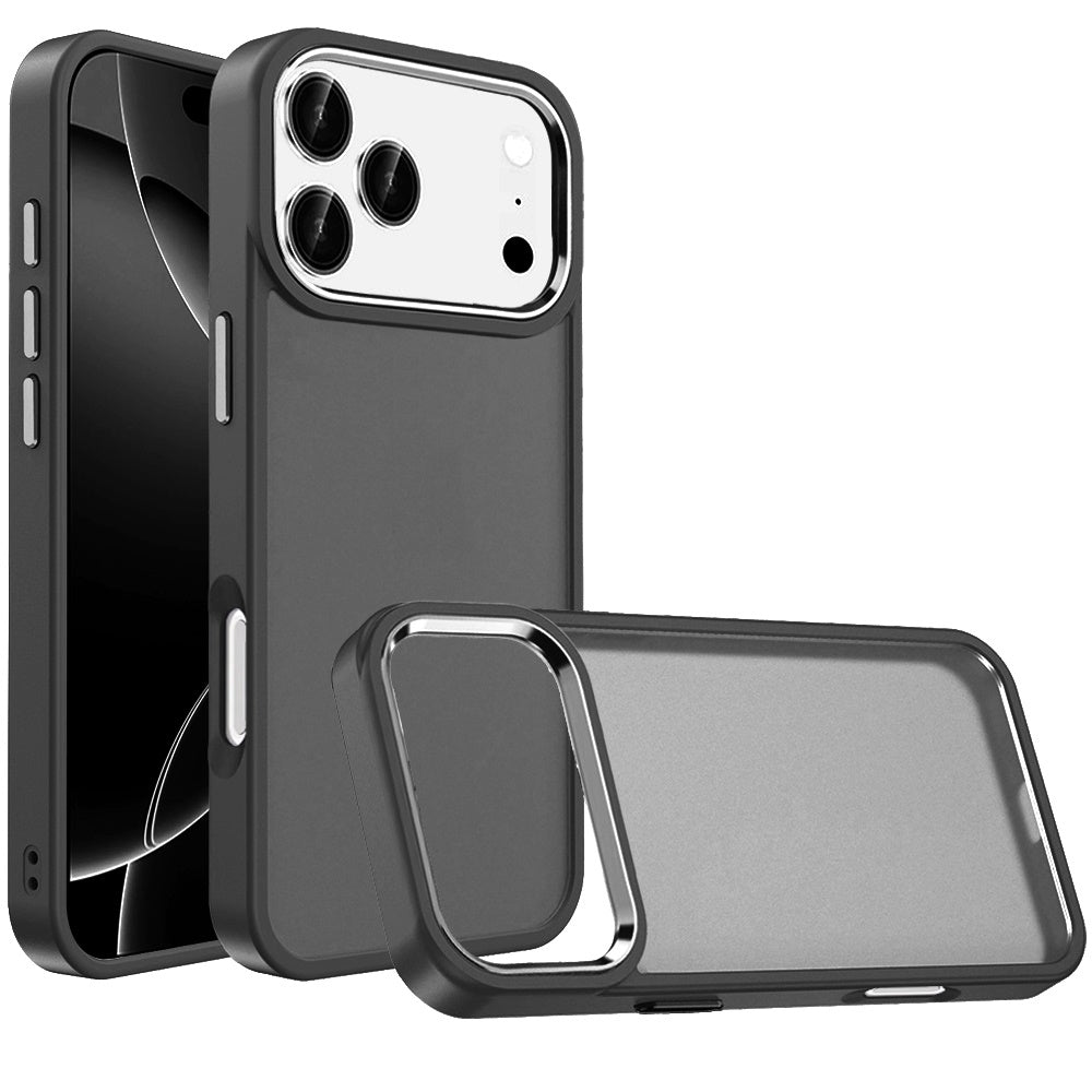 For Apple iPhone 17 Pro Max (6.9") Slim Fit Thin Hybrid,Frosted Matte Polished Acrylic Hard PC with TPU Rubber Frame Case Cover Beige