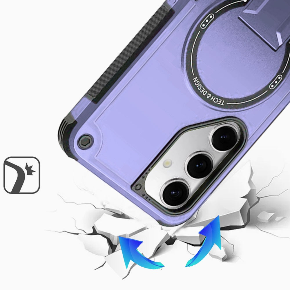 Magnetic Kickstand Rugged Shockproof Armor Grip Anti Slip Heavy Duty Protective Matte Stand Hybrid