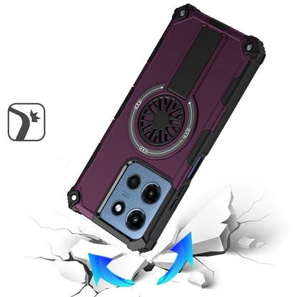 Phone Case for Moto G Stylus 5G 2026, Moto G Stylus 5G 2025 Invisible Kickstand Magnetic Car Mount Friendly Shockproof Texture Anti Slip Durable Grip Heavy Duty Hybrid Cover Purple
