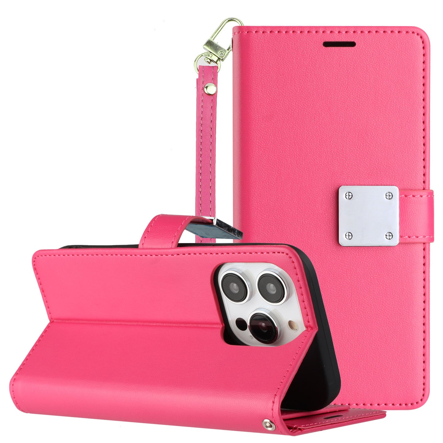 For iPhone XR Wallet Cases PU Leather with Credit Card /ID /Cash Holder Slot Dual Flip Book Pouch, Stand and Strap Case Cover