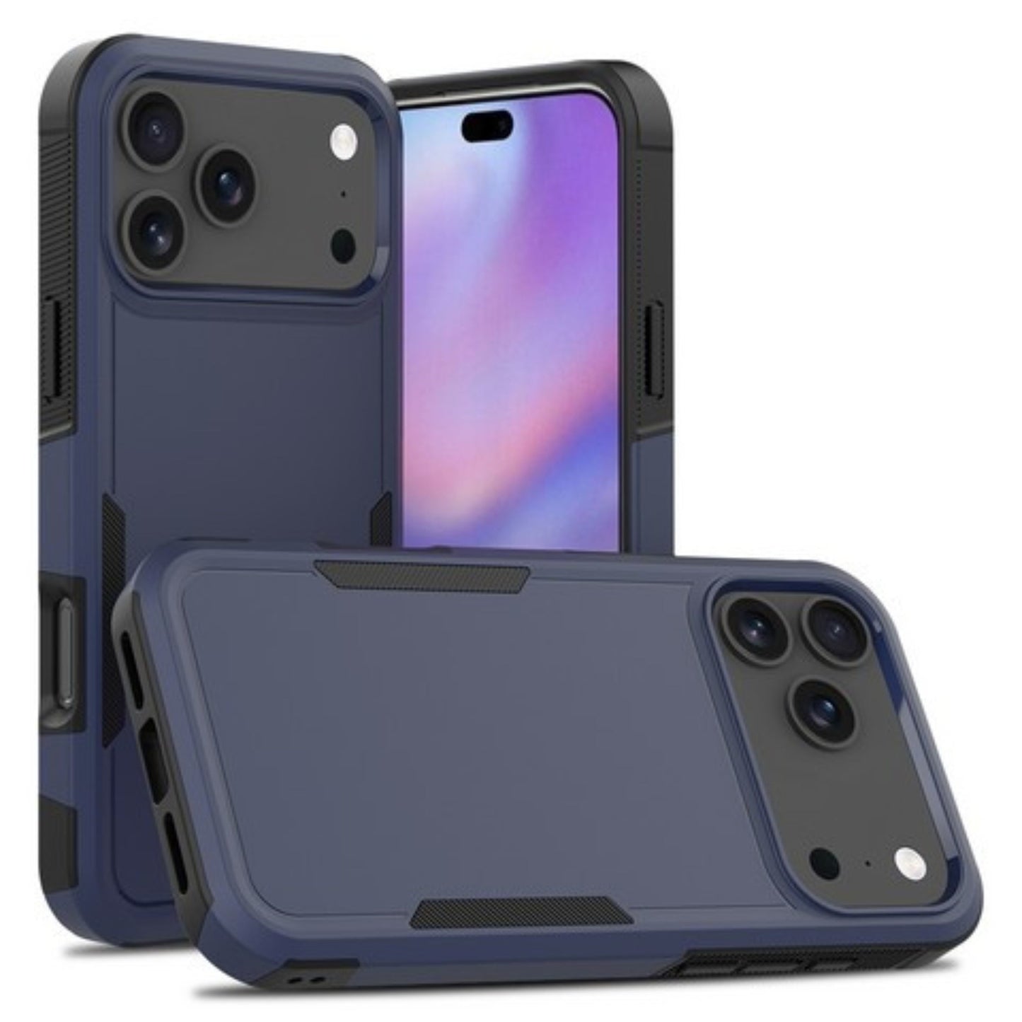 For Apple iPhone 17 Pro Rugged Heavy-Duty Dual Layer Military-Grade, Rubber TPU Defender, Hybrid Shockproof Case Cover