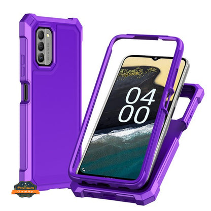 For Samsung Galaxy Xcover 7 Pro, Samsung Galaxy Xcover 6, Samsung Galaxy Xcover 6 Pro Full-Body Dual Layer Hybrid Case Slim, Drop-Proof TPU Hard PC, Durable Corner Front Bumper Protector Case Cover Purple