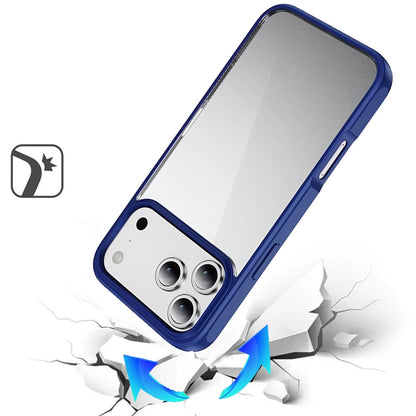 For Apple iPhone 17 Pro Max Hybrid Transparent HQ Slim Shockproof Clear Protective Thick 2.0mm TPU Frame Case Cover Transparent Purple