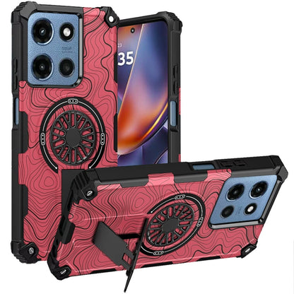 For Motorola Moto G 5G 2026/2025 Texture Design Stylish Invisible Kickstand Case, MagSafe Compatible Hybrid Shockproof Cover, Car Mount Friendly Case Cover