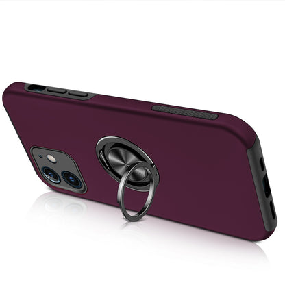 Phone Case for Apple iPhone 11 Invisible Ring Stand Shockproof Anti Slip Durable Grip Protective Hybrid Fit Magnetic Car Mount Holder Cover Purple
