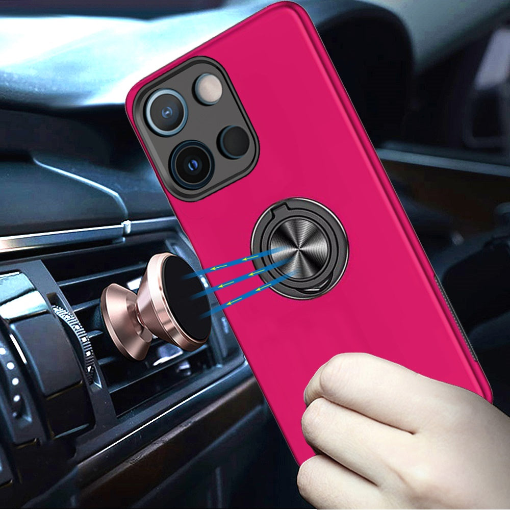 For Motorola Moto G Power 5G (2025) Hybrid 360 Degree Rotatable Metal Invisible Ring Stand Holder Slim Fit Magnetic Car Mount Shockproof Case Cover