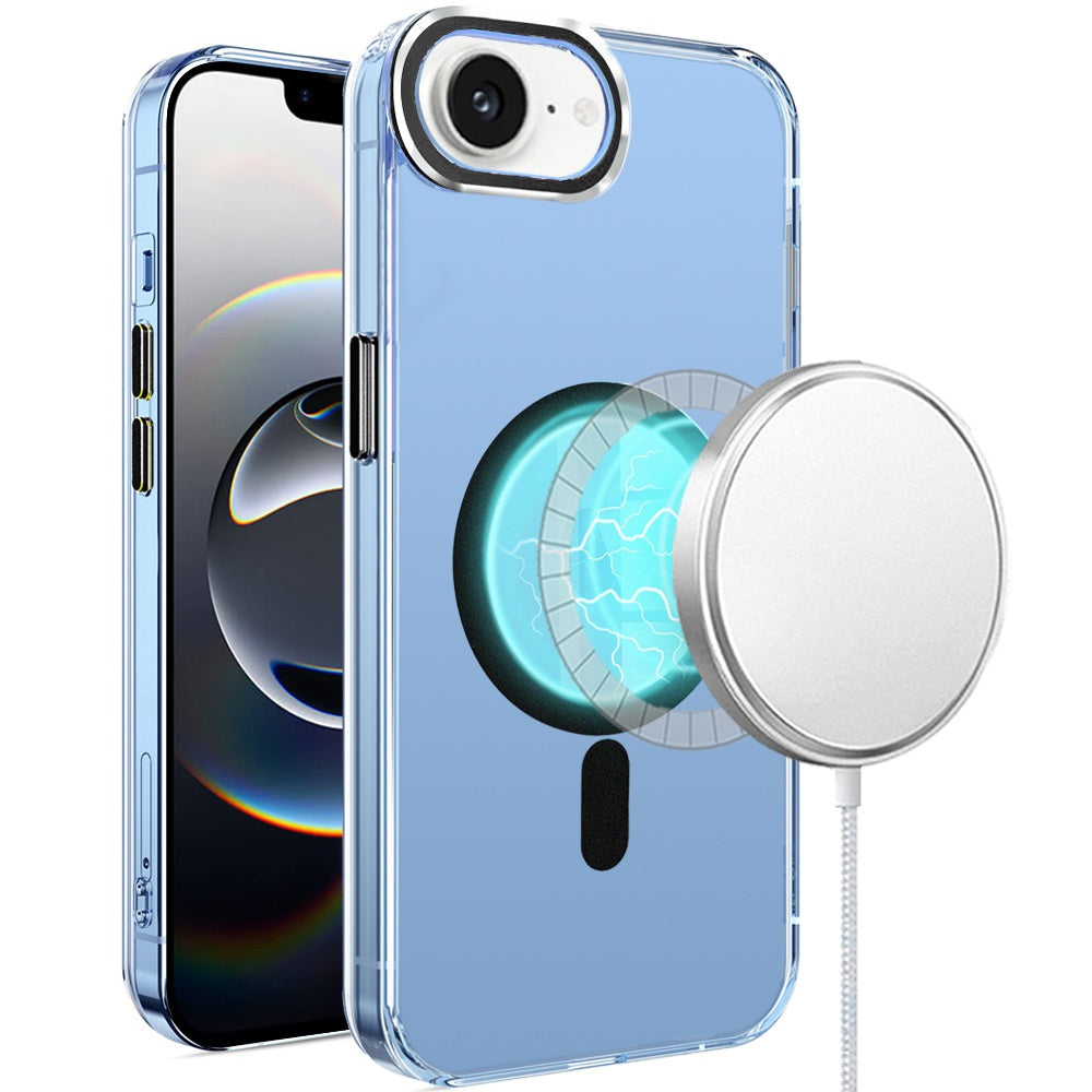 For Apple iPhone 17E /16E Clear Transparent Case Matching Circle Design, Hybrid TPU Hard Shell, Support Magsafe Charger Case Cover