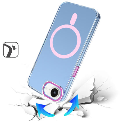 For Apple iPhone 17E /16E Clear Transparent Case Matching Circle Design, Hybrid TPU Hard Shell, Support Magsafe Charger Case Cover