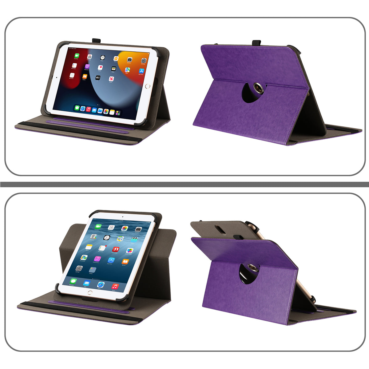 Universal PU Leather Folio Magnetic Closure Multi-Angle Stand Slim Fit Full Body Precise Cutouts