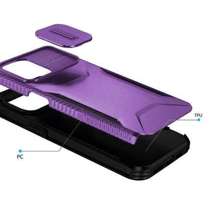Phone Case for Apple iPhone 11 Pro Max Shockproof Hybrid Rugged Grip Camera Window Guard Window Protective Heavy Duty Slim Textured Design Cover Purple