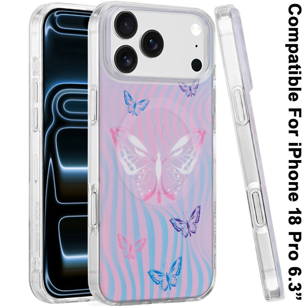 Phone Case for Apple iPhone 18 Pro/ iPhone 17 Pro Stylish Design Shockproof Magnetic Magsafe Compatible TPU IMD Print Rugged Grip Drop Protection Slim Fashion Cover