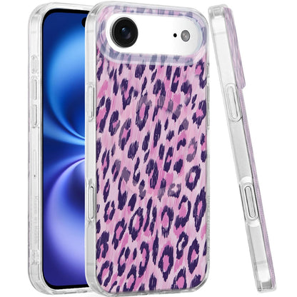For Apple iPhone 17 AIR Stylish Pattern Fashion IMD Printed Design TPU Double Layer Slim Shockproof with Magnetic Back Case Cover Pink Leopard