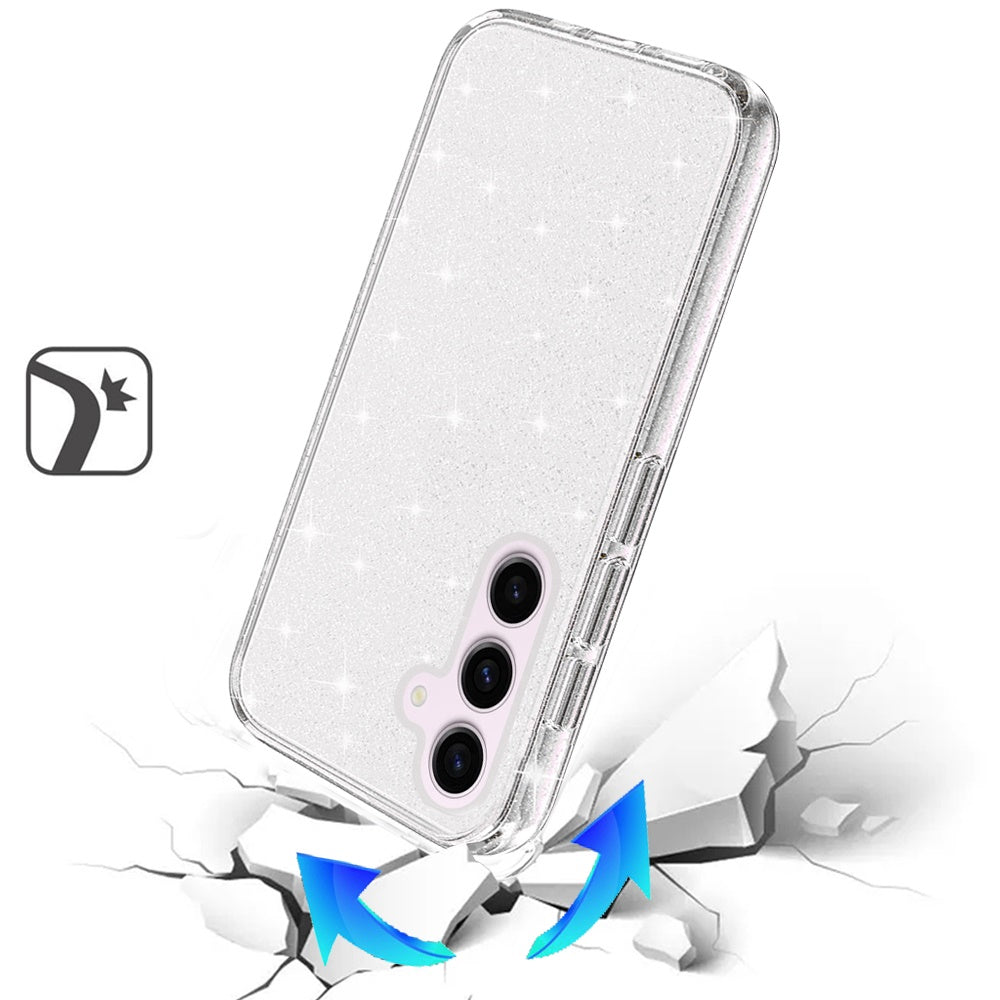Phone Case for Samsung Galaxy A56 / A36 Glitter Transparent Shockproof Thick Clear Hybrid Slim Fit Heavy Duty 3mm TPU Protective Bumper Cover Clear