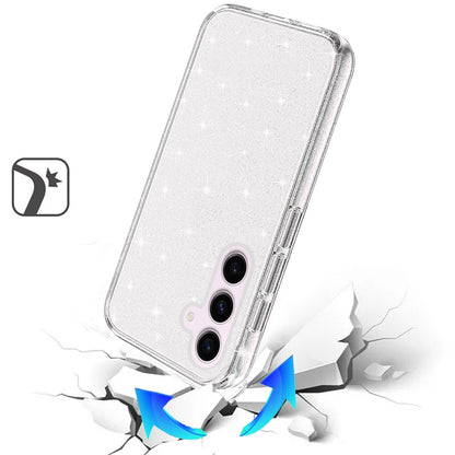 Phone Case for Samsung Galaxy A56 / A36 Glitter Transparent Shockproof Thick Clear Hybrid Slim Fit Heavy Duty 3mm TPU Protective Bumper Cover Clear