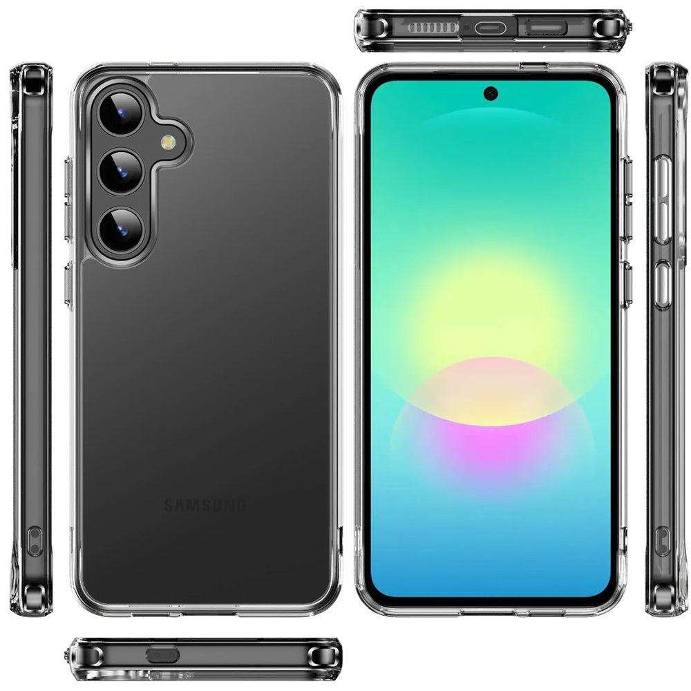 Phone Case for Samsung Galaxy A27 Crystal Transparent Thick 2.0mm Shockproof Chrome Button Durable Grip Camera Protection Hybrid Design Cover Clear