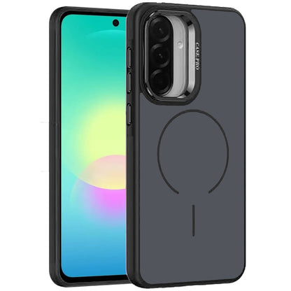 Phone Case for Samsung Galaxy A27 Premium Matte Magnetic Camera Stand Hybrid Shockproof Rugged Protective Anti Scratch Durable Grip Metal Buttons Cover